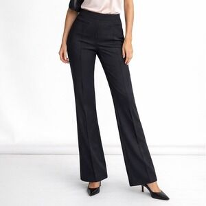 Vintage Y2K Tark 1 Paris Flare Dress Pants Sz T4 Black Pintuck Mid Rise US 8/M